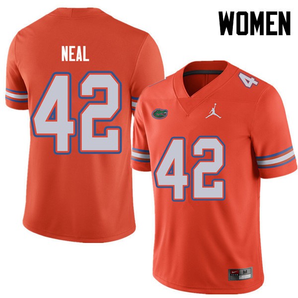 Jordan Brand Women #42 Keanu Neal Florida Gators College Football Jerseys Orange